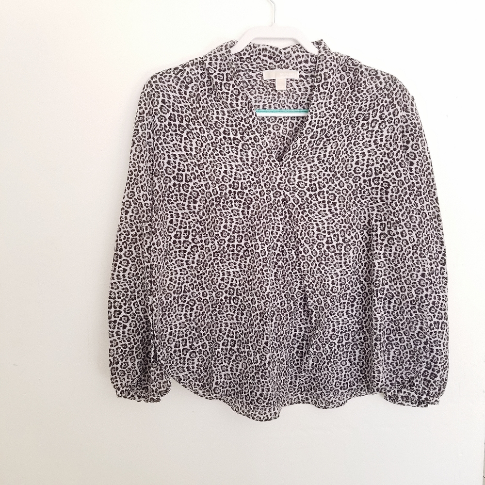 Michael Kors Cheetah Print Long Sleeve Large